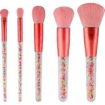 Make-up-Pinsel Set Candy Kosmetikpinsel Make-up-Tools Rouge Lidschatten Loser Puder High Light Shadow Pinsel 5er Pack Pink