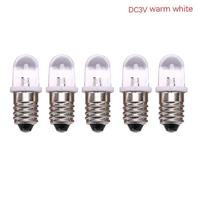 5pcs E10 Led Bulb E10 DC 3V 4.5V Instrument Bulb E10 Indicator Bulb Old Fashioned Flashlight Bulb