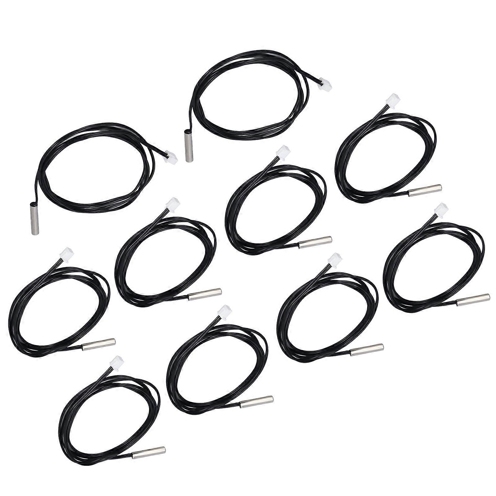 NTC Thermistor Temperature Probe 5K B3470 10 Pcs Cylindrical Head 5x25mm for Measuring