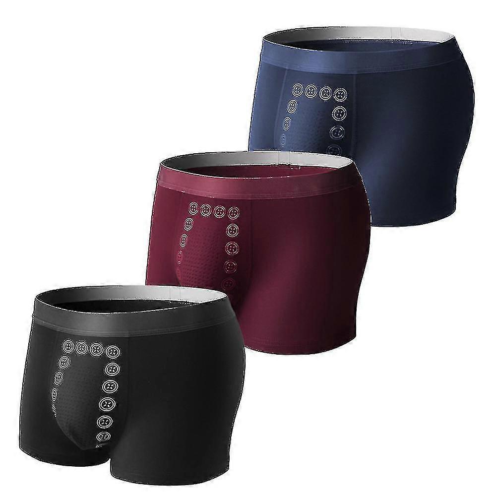 3個/セットマグネチテックエネルギーフィールドセラピーメンズボクサーショーツ抗菌快適な下着-c Z