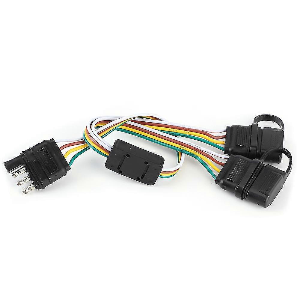 4-Pin Trailer Plug Two Split Adapter Socket US Type Wire Connector Accessory for RV Trailers