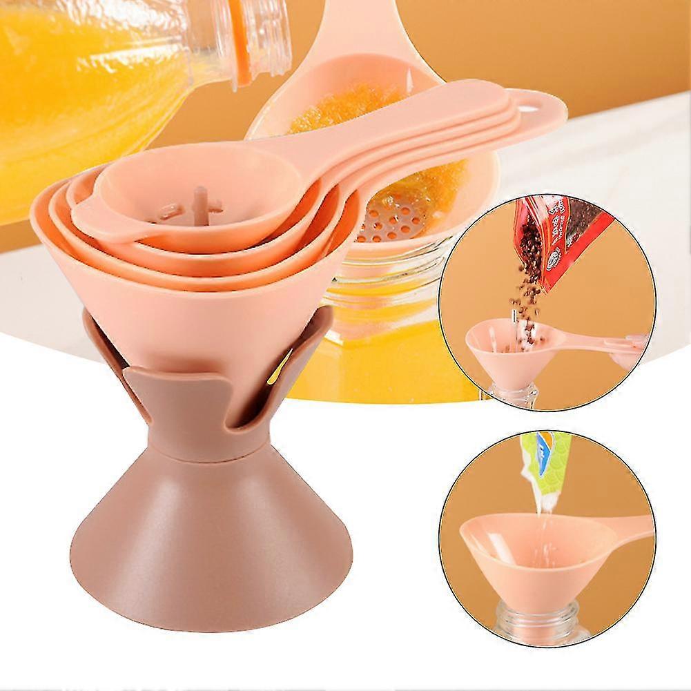 6 In 1 Mini Funnel Set For Canningoil Multifunctional Plastic Funnels Filling Bottles Reusable Kitchen Gadget