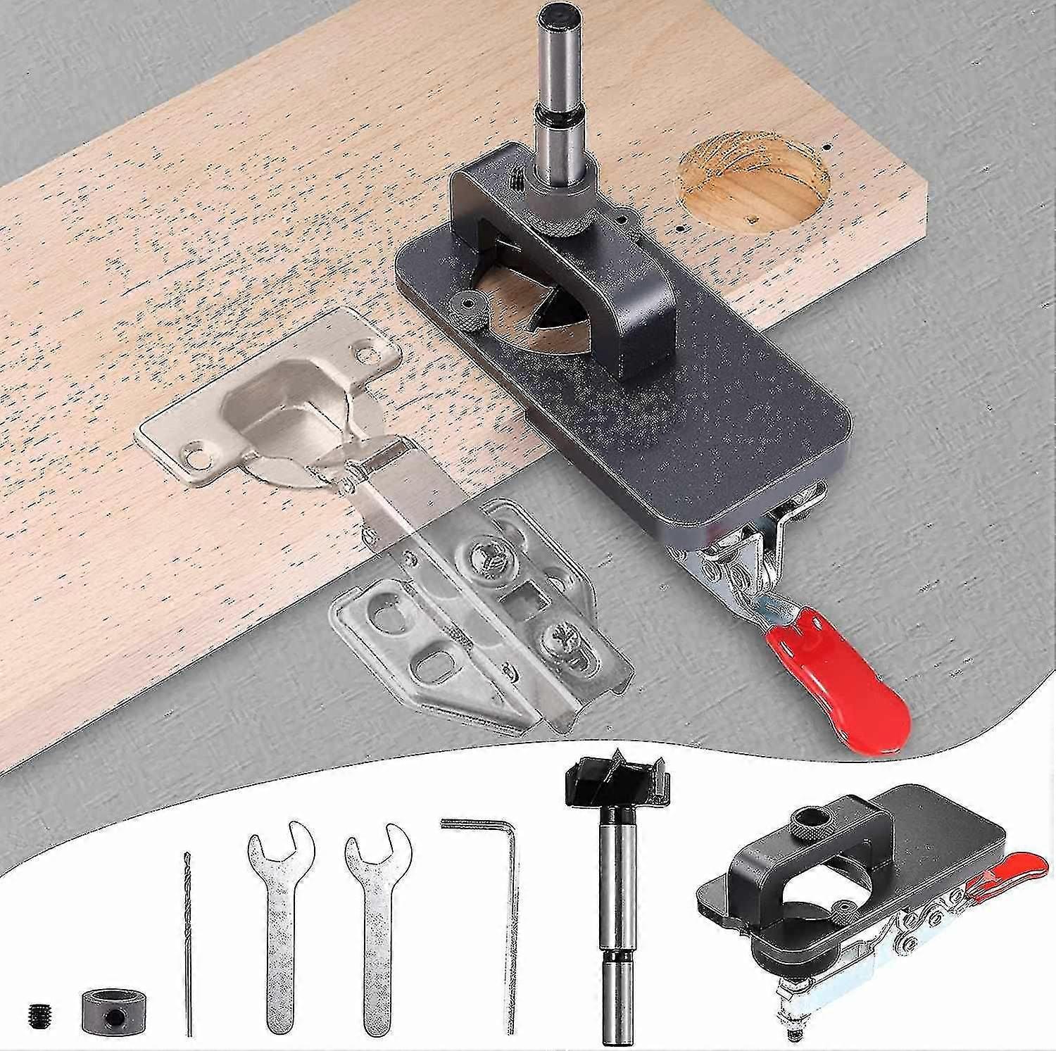 Hinge Jig 35mm Otwieracz otworów, 35mm Szafka Hinge Jig Drilling Hole Puncher Accurate (,)
