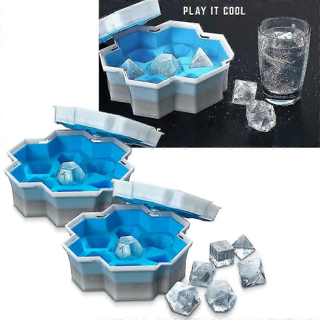 7 Shape Dice Silicone Ice Tray Mold Game Dice Mini Ice Cube Trays With Lids Mold