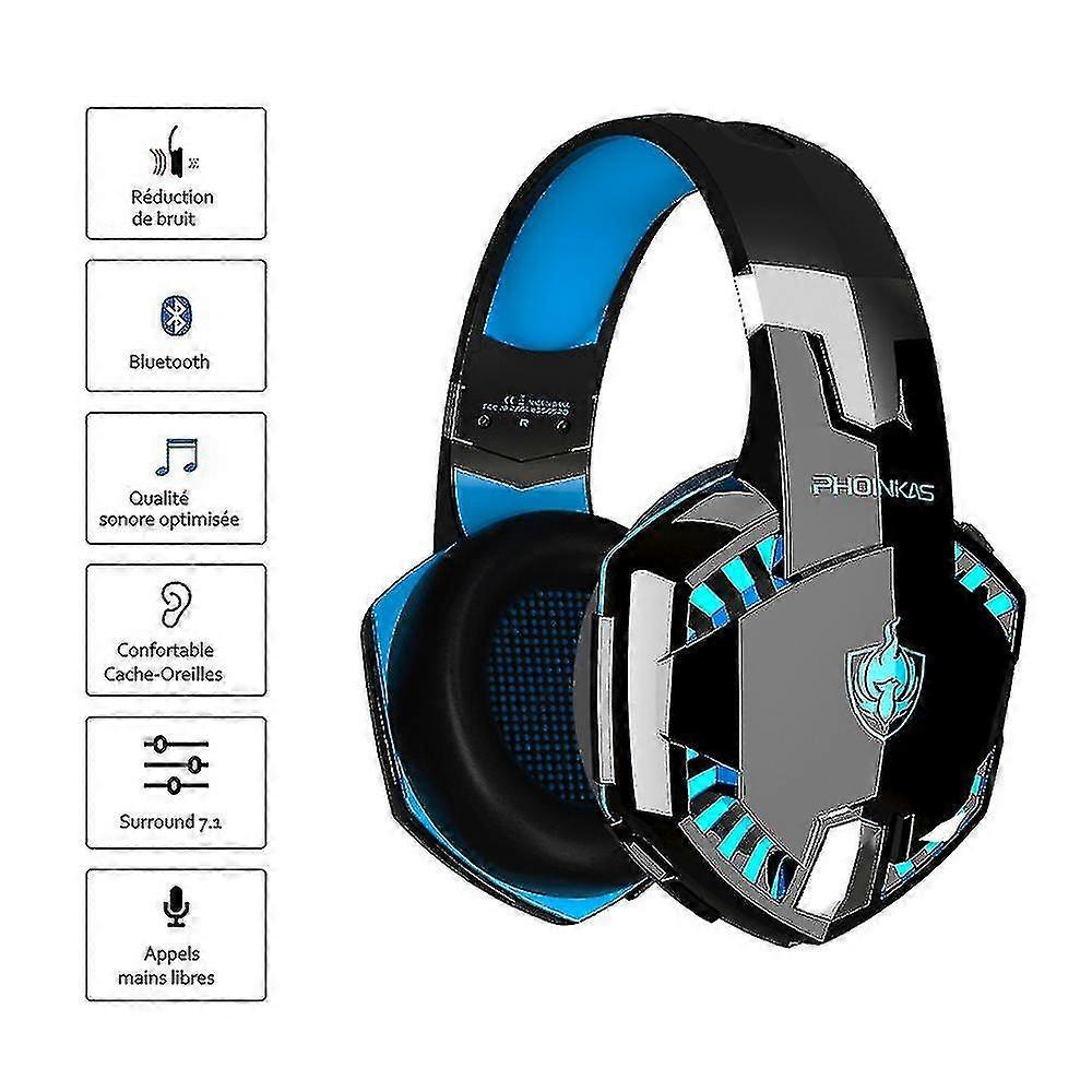 Bluetooth Wireless Headphone With Mic,ps4 Gaming Headset For Pc, Xbox One, Ps5