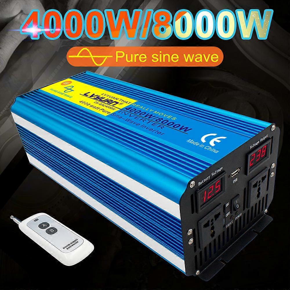 Reiner Sinus-Wechselrichter DC 12V / 24V zu AC 220V 5KW 6KW 8KW Volt LED Display Konverter Transformator Auto Inversor Solarleistung 60HZ