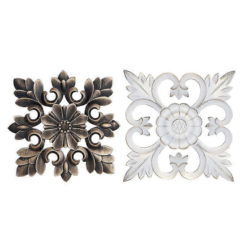 Wall Decoration  Polypropylene (pp) Aged Finish (2 Pcs) (39 X 2 X 39 Cm)