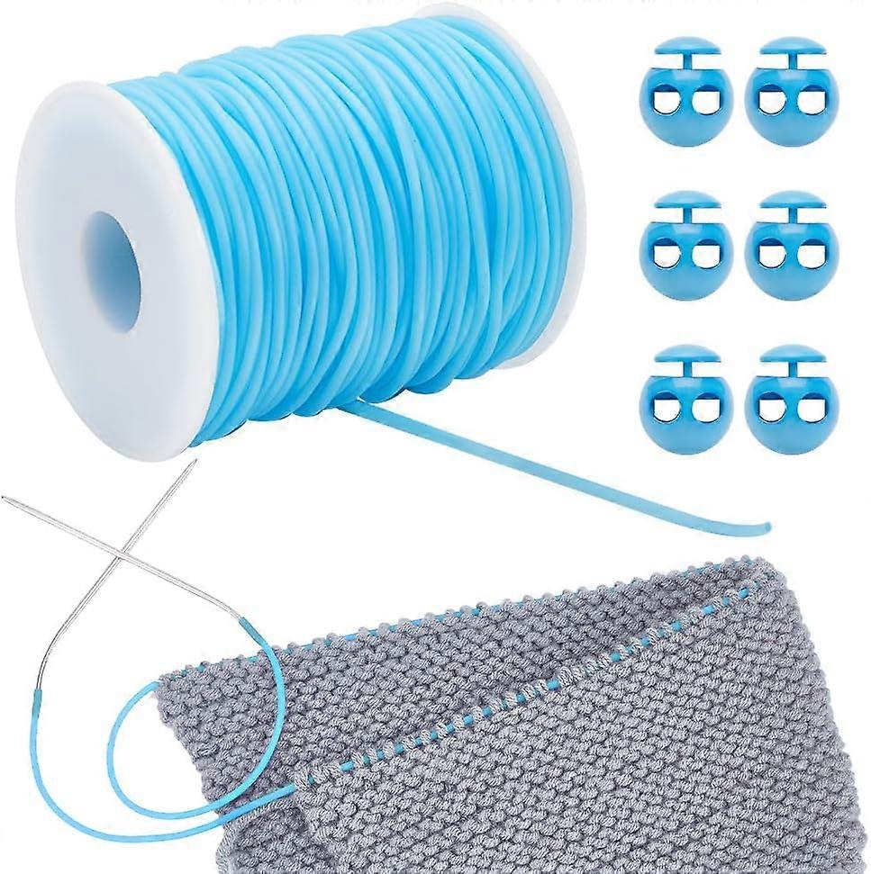 55 Yards Stitch Keeping Snore 2mm Hul Gummi Tubing Strikning Barber Cord Stitch Keeper med 6 stk 0,22 tommer hul Cord Låse til at holde Stitch Br