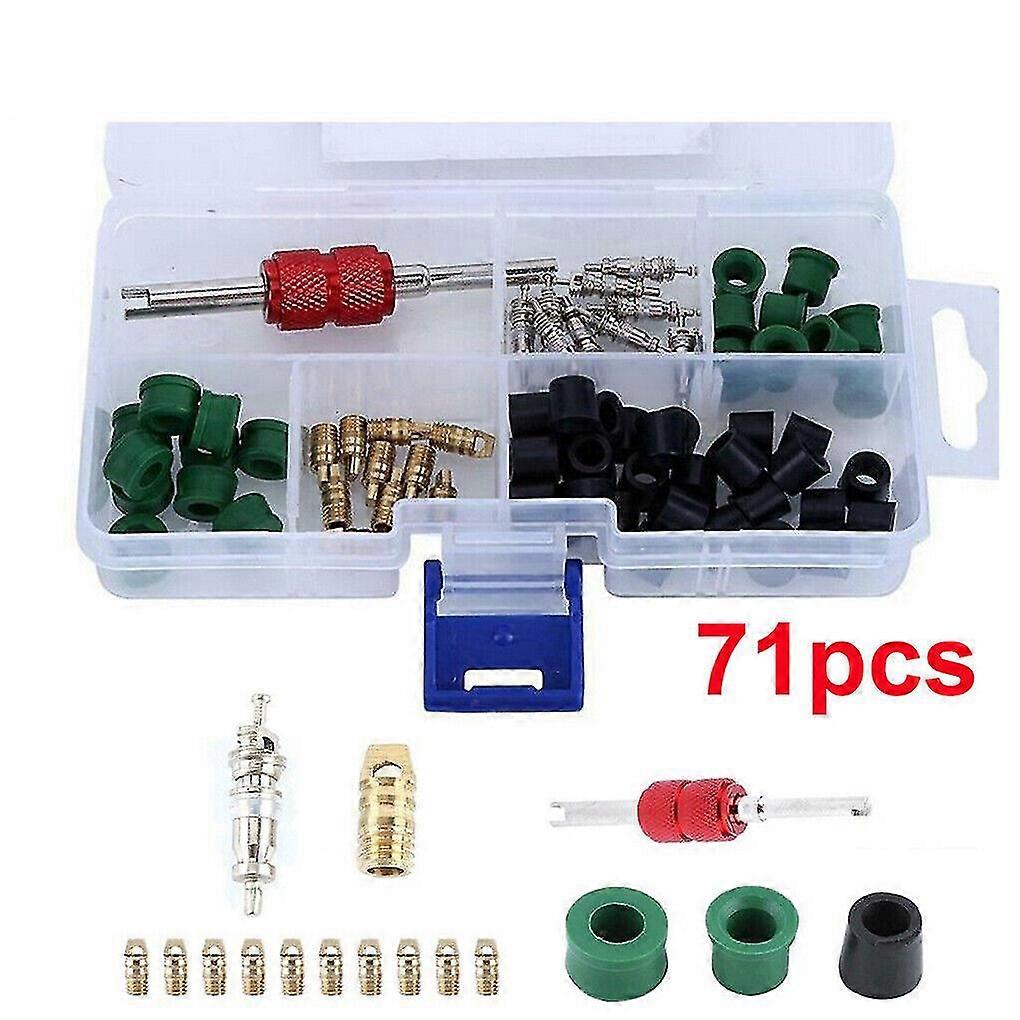 71pcs Set AC Manifold Gauge Repair Tools Kit 50pcs Rubber Hose Gaskets Parts Set