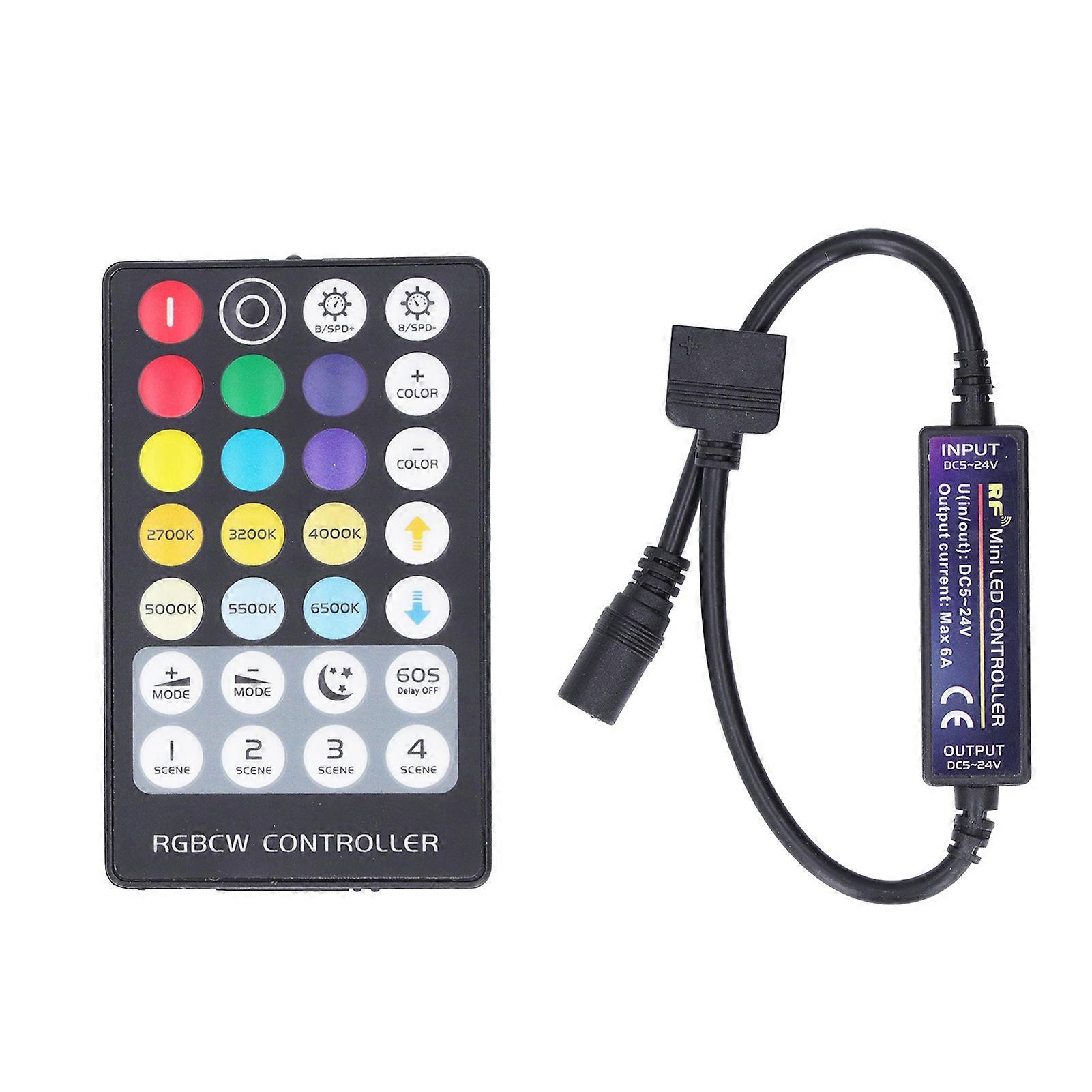 LED Controller Wireless RF 5 in 1 Mini Full Touch LED Light Bar 28 Keys RGB CCT Controller