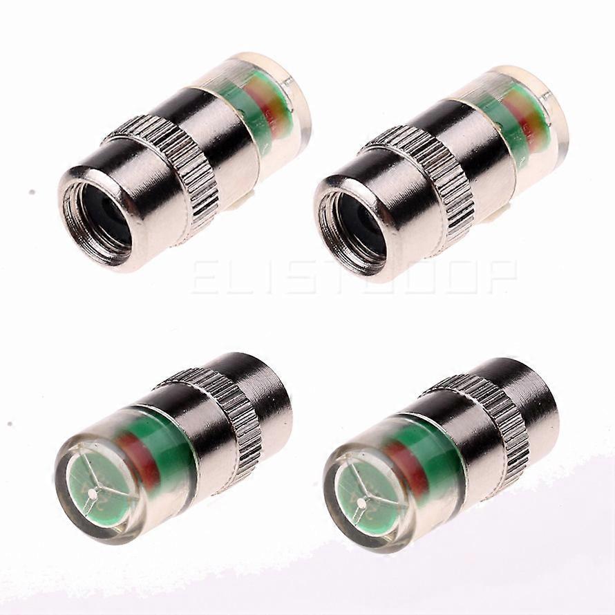 2.0/2.2/2.4 Bar 30/32/36PSI Tire Pressure Monitor Pressure Gauge Cap Sensor Indicator Air Press Alert Tool Monitoring 4pcs/Lot