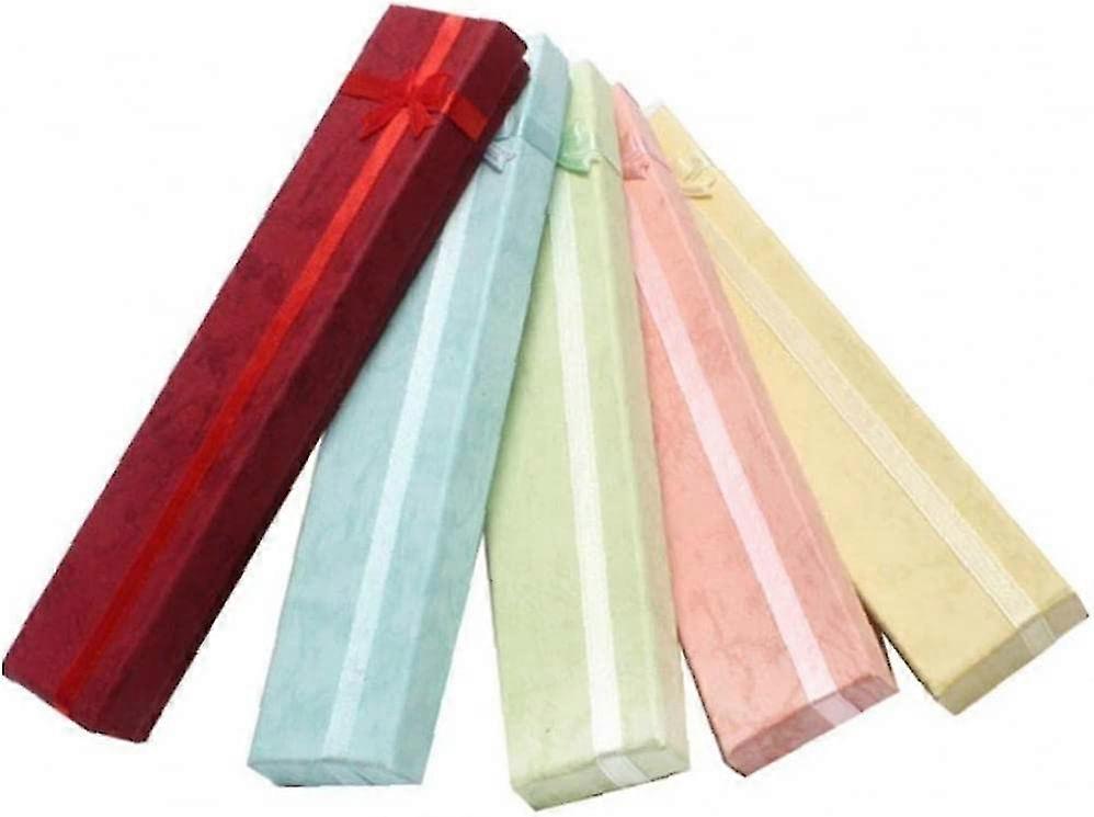 5pcs Rectangle Gift Box Jewellery Presentation Boxes With Bow For Wedding Party Birthdays Gift Wrapping (random Colours5pcs)