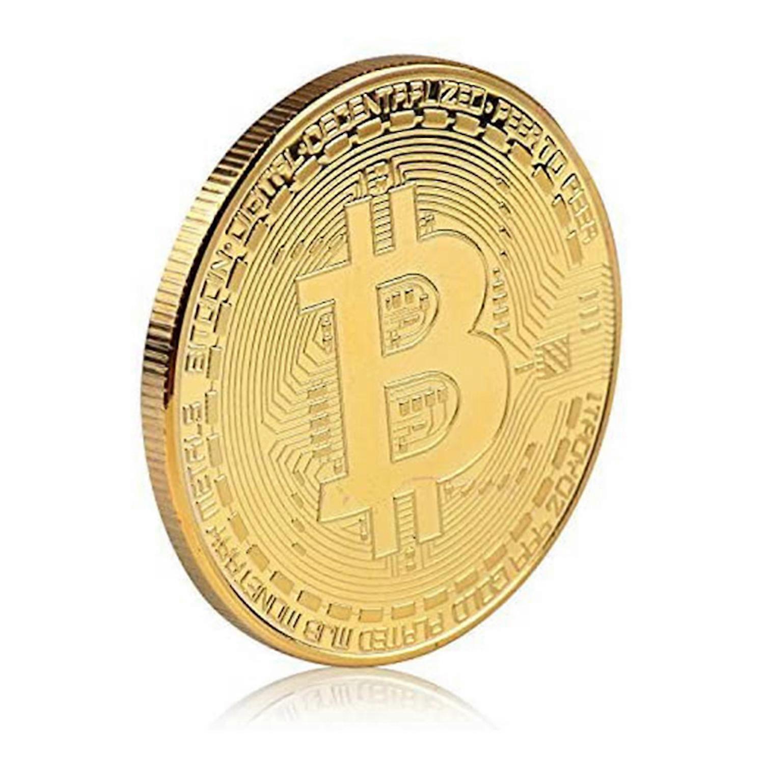 Pièce de collection Bitcoin plaqué or