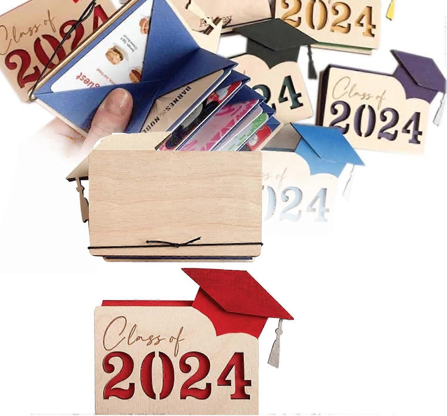 Κάτοχος δωροκάρτας για πτυχιούχο, εξατομικευμένο ξύλινο κουτί καρτών αποφοίτησης 2024, 100% νέο