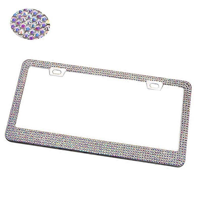 Personalized License Plate Frame 2 Hole Metal Car Tag Cover with Screws Caps Rattle Proof Pad for Women Men Auto Decoration
