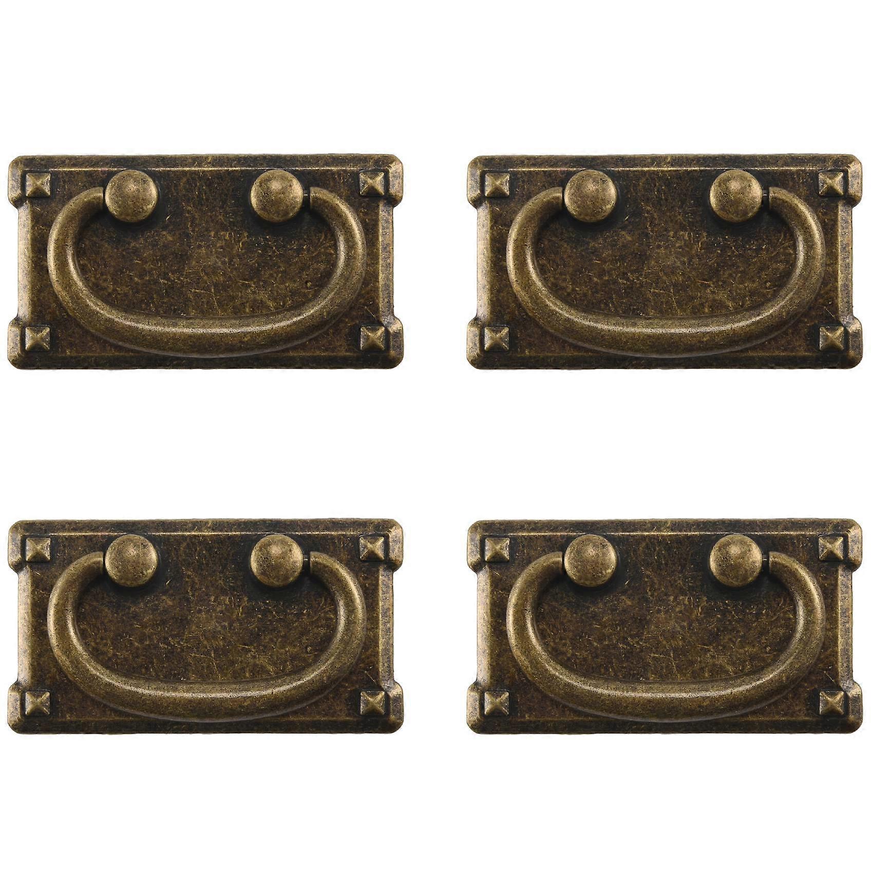 4Pcs vintage αντίκες λαβές τραβήγματος δαχτυλιδιών συρταριών, διακόσμηση λαβών επίπλων πορτών γραφείων