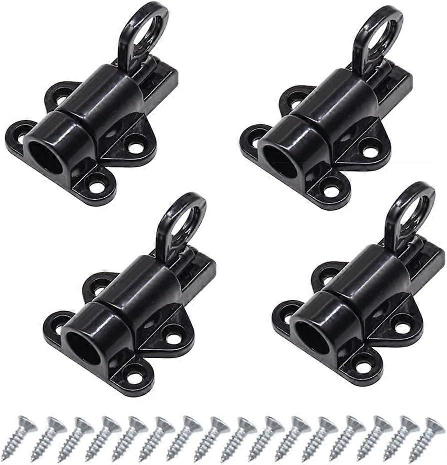 Door Latch 4 Pieces Door Latch Automatic Gate Lock Exterior Door Lock Window Latch Spring Latch Bolt Black Aluminum Door Latch With Screws