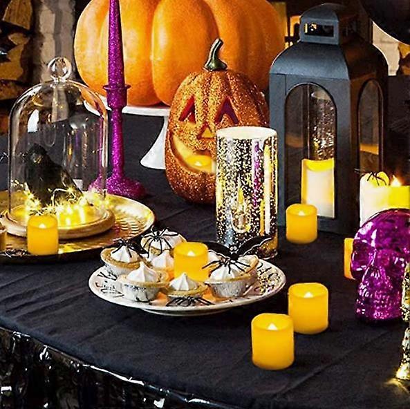 6 Pack Flickering Battery Operated LED Tealight Candles with Remote