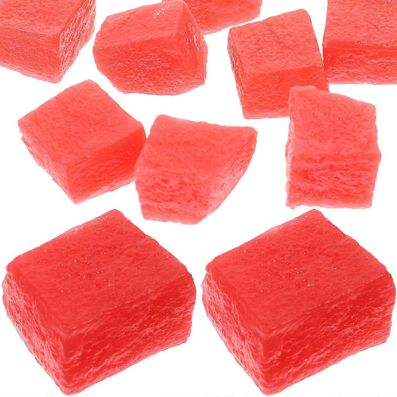 10Pcs Délicate Pastèque Tranche Ornement Scène Disposition Simulé Pastèque Décor