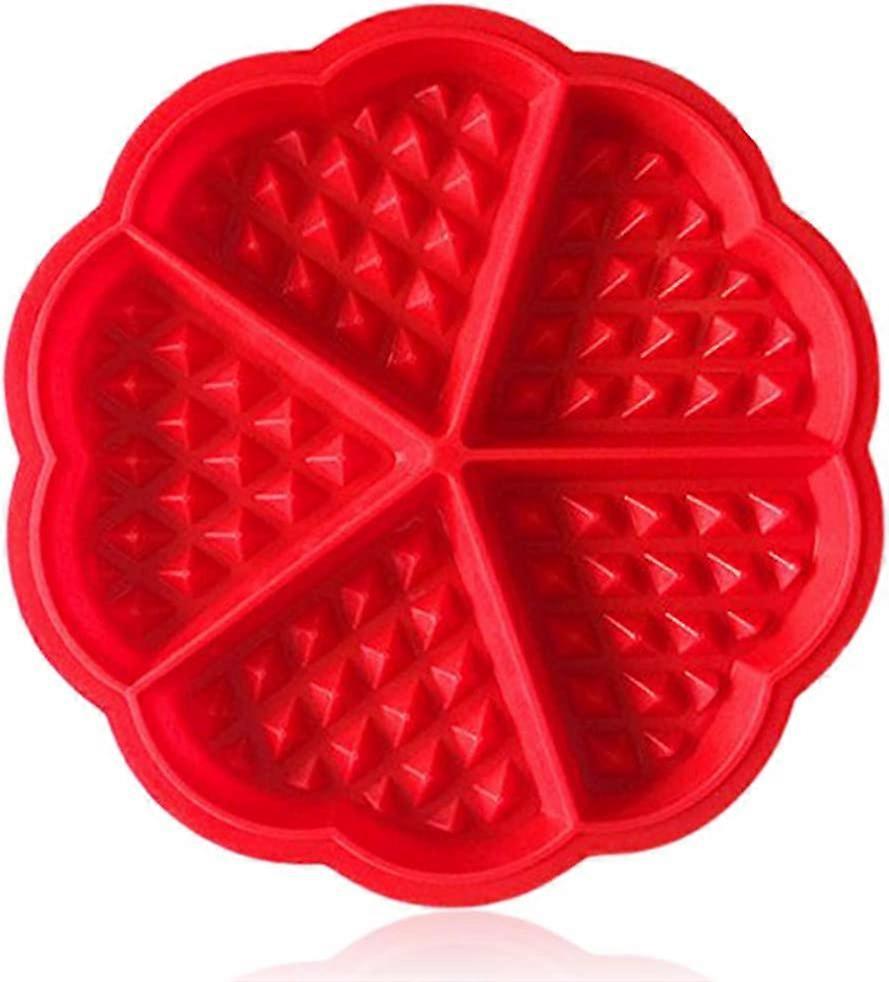Waffel Form Backwaren Silikon Waffel Backformen Blumenform Muffin Form, Rot