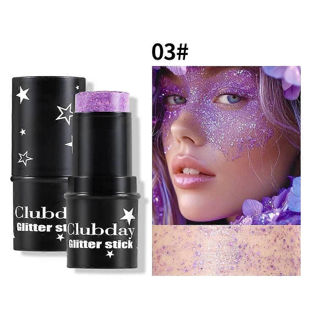Multi-Use Glitter Eyeshadow Stick Holographic Sparkle for Face, Body, and Stage Makeup