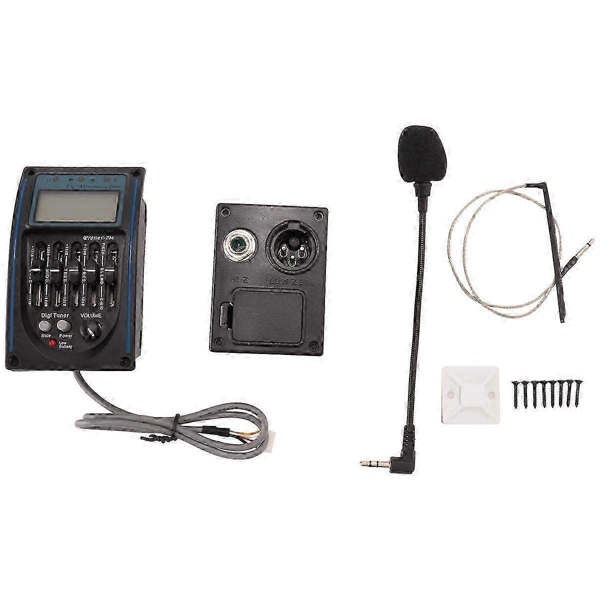 5 ζώνες ακουστική κιθάρα pickup Eq προενισχυτής LCD δέκτης με μικρόφωνο Lc-5