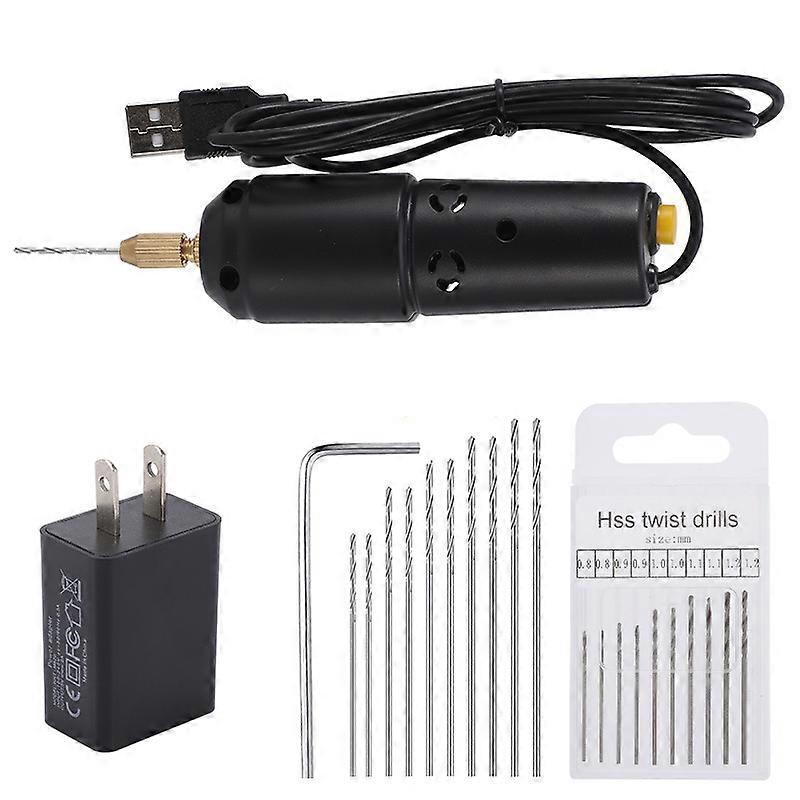 Mini hand drill head jade crystal pearl micro carving drill USB interface mini multifunctional power tool set