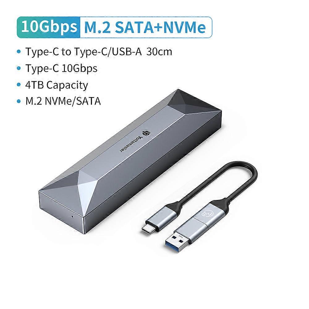 Yottamaster DF3 M2 NVMe SATA SSD Enclosure USB3.1 GEN2 Type C Interface 10Gbps M2 Enclosure for M-Key B-Key B+M Key SSD Case