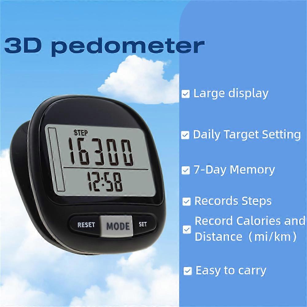 Pedometer for Walking Steps,3D Simple Step Counter with a Large Digital Display,Step Tracker Accurately Tracks Steps for Men Women Unisex Kids Seniors