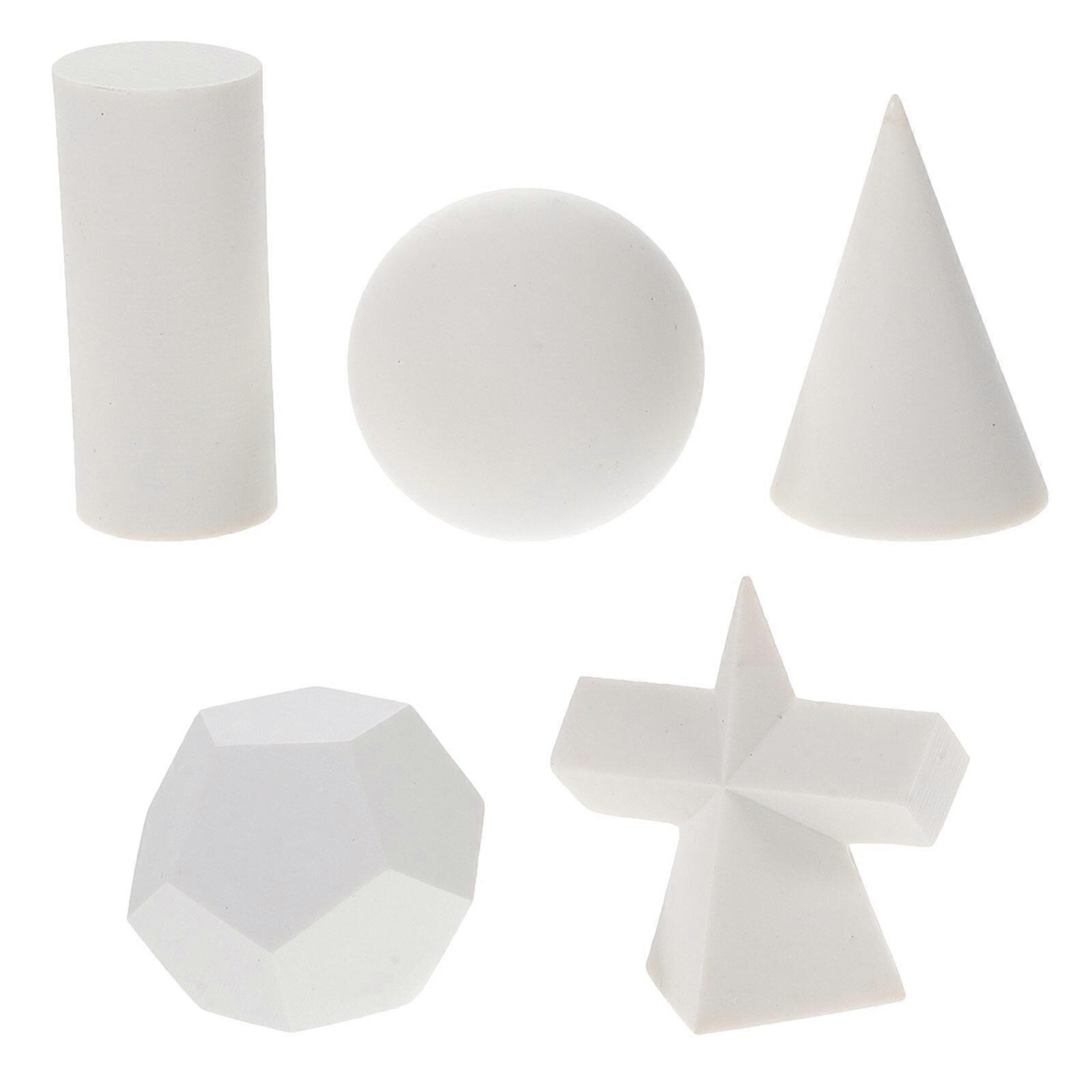 5pcs Various Shape Geometry Sketch Model Resin Craft Geometric Prop Simulation Gypsum Geometry Model