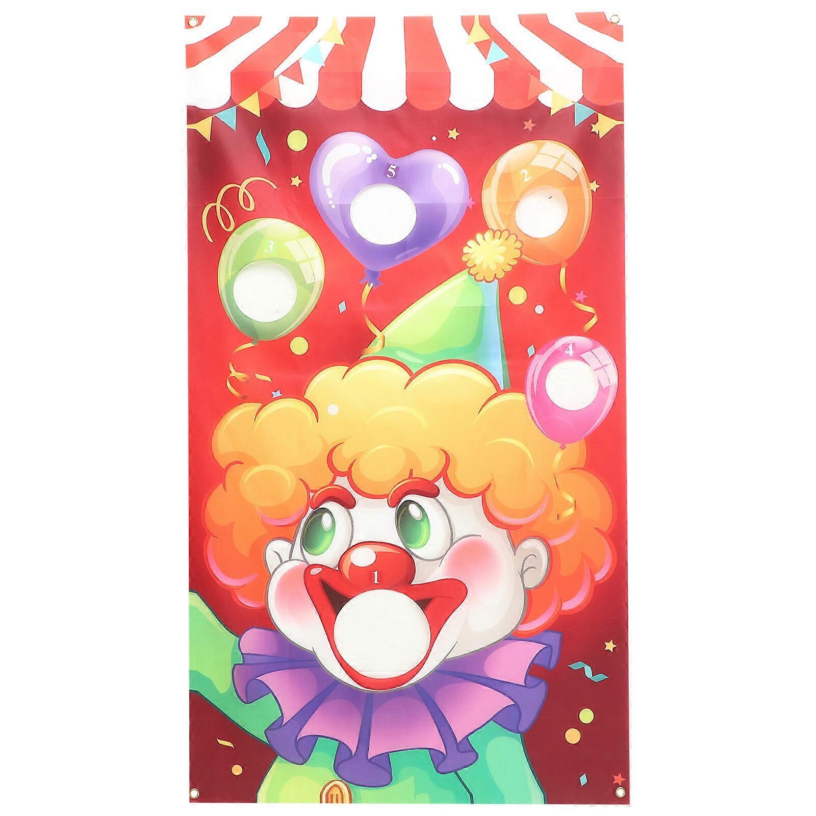 Halloween Circus Carnival Sandbag Game Flags Sandbag Game Flags Clown Throwing Hanging Flags Funny Outdoor Throwing Game with 1pc Random Color Sandbag