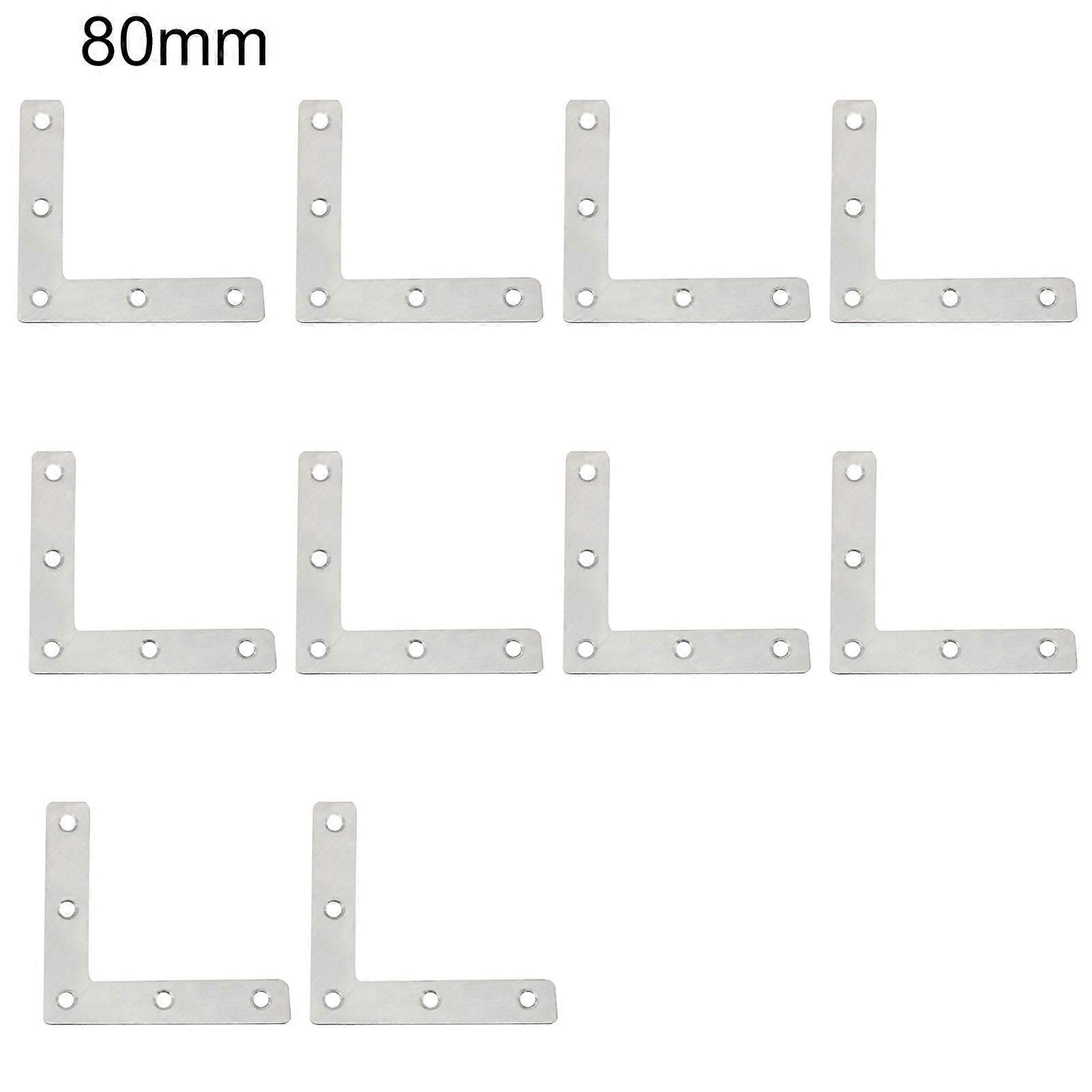 10Pcs 40/50/60/80mm T Shape/L Shape Corner Bracket Not Easy to Rust Humanized Design Complete Specifications Flat Corner Brace for Door