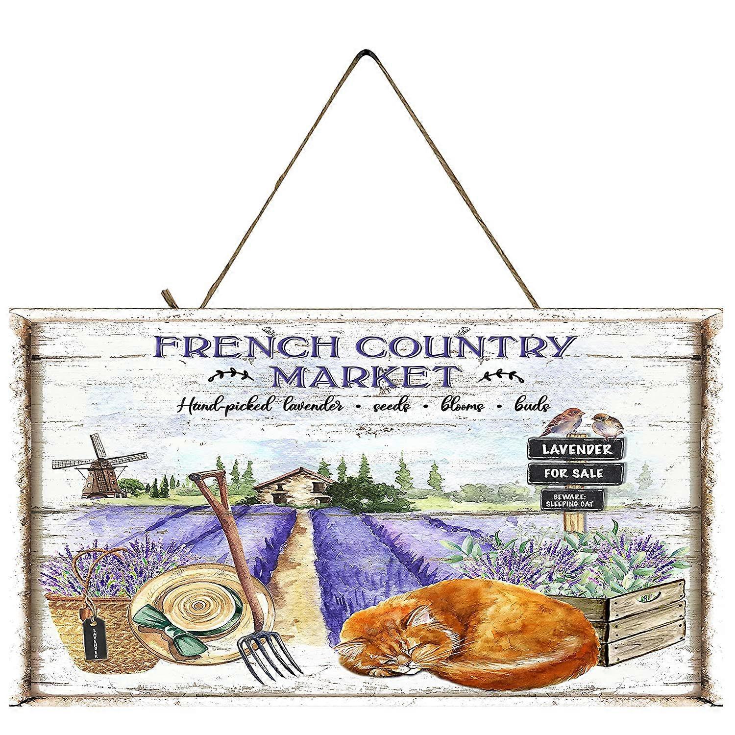 Lavender Fields Handmade Wood Sign