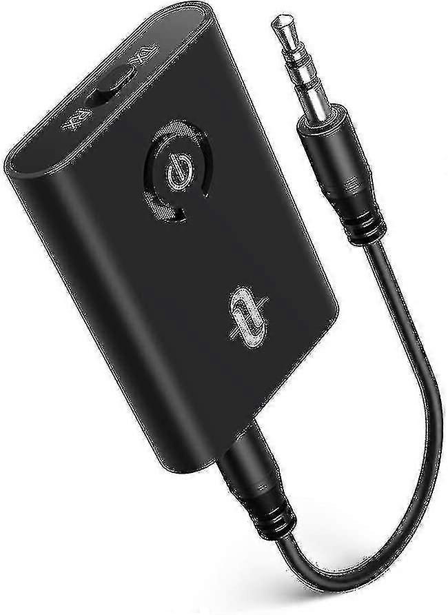 Bluetooth 5.0 Transmitter/receiver, 2-in-1 Wireless 3.5mm Audio Adapter (2 Devices Simultaneously)