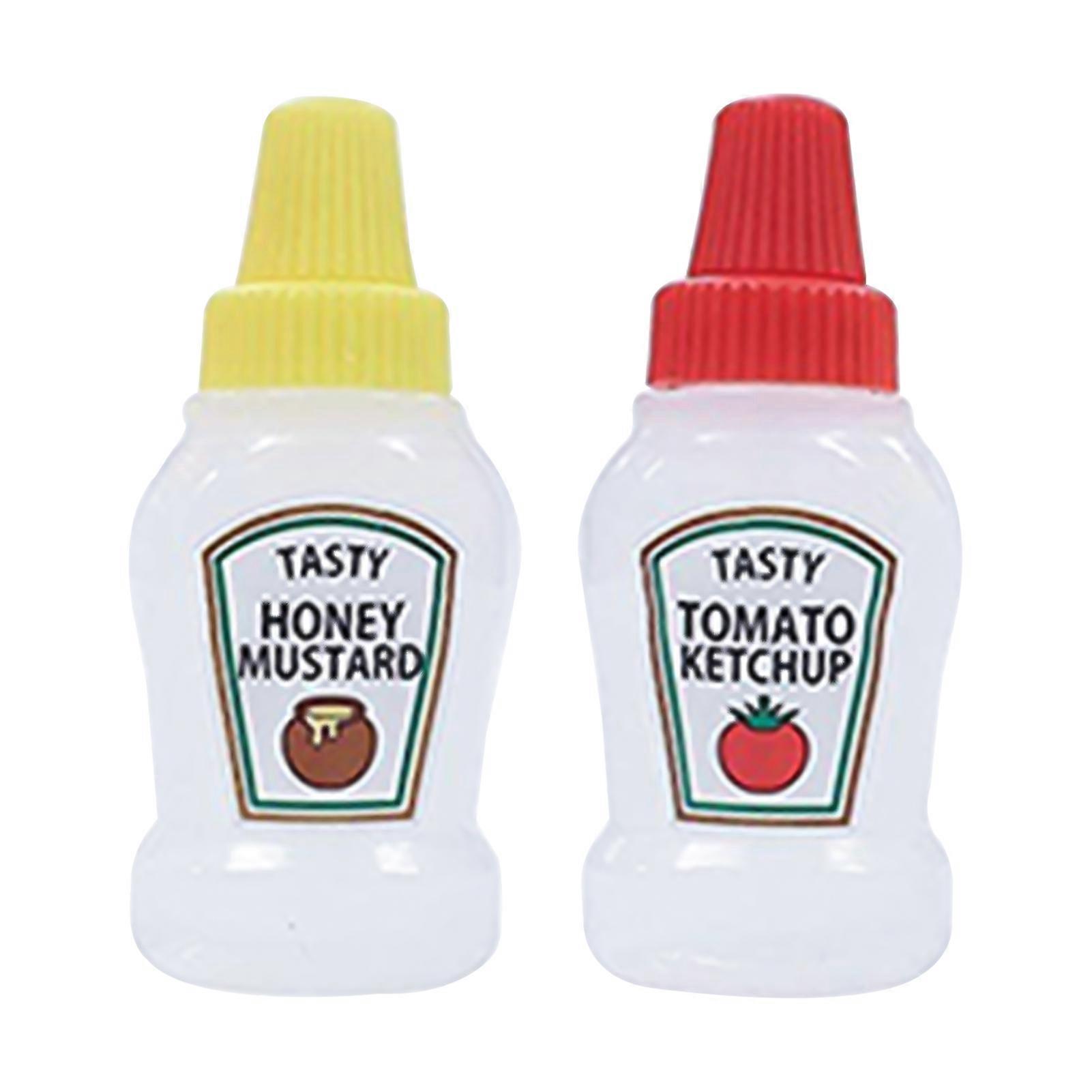 2Pcs Sauce Containers Food Grade Cartoon Shape Plastic Small Salad Dressing Container Supplies for Home