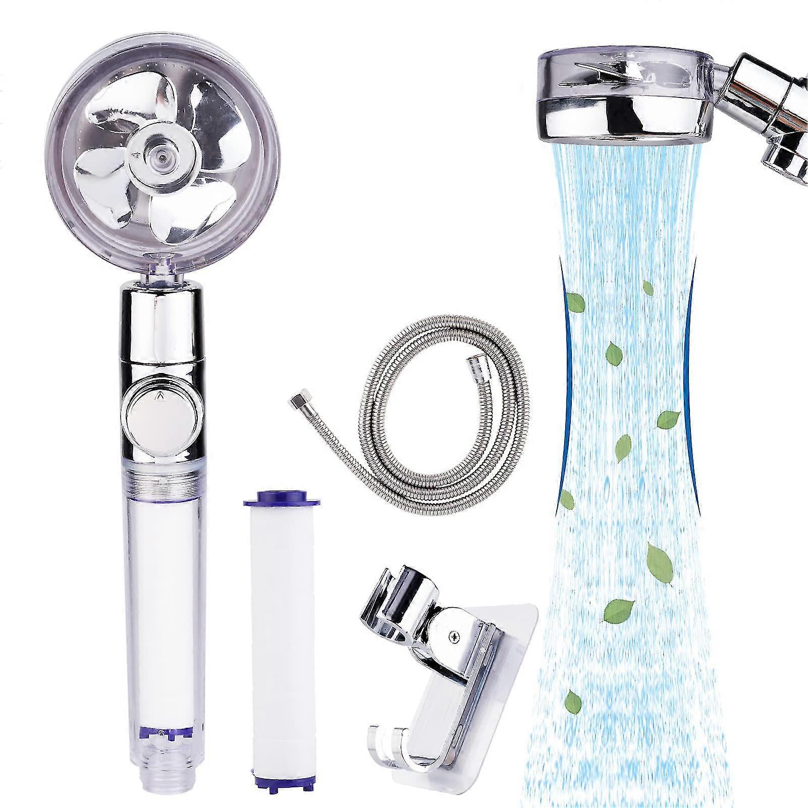 360 Rotating High Pressure Propeller Driven Handheld Shower Head