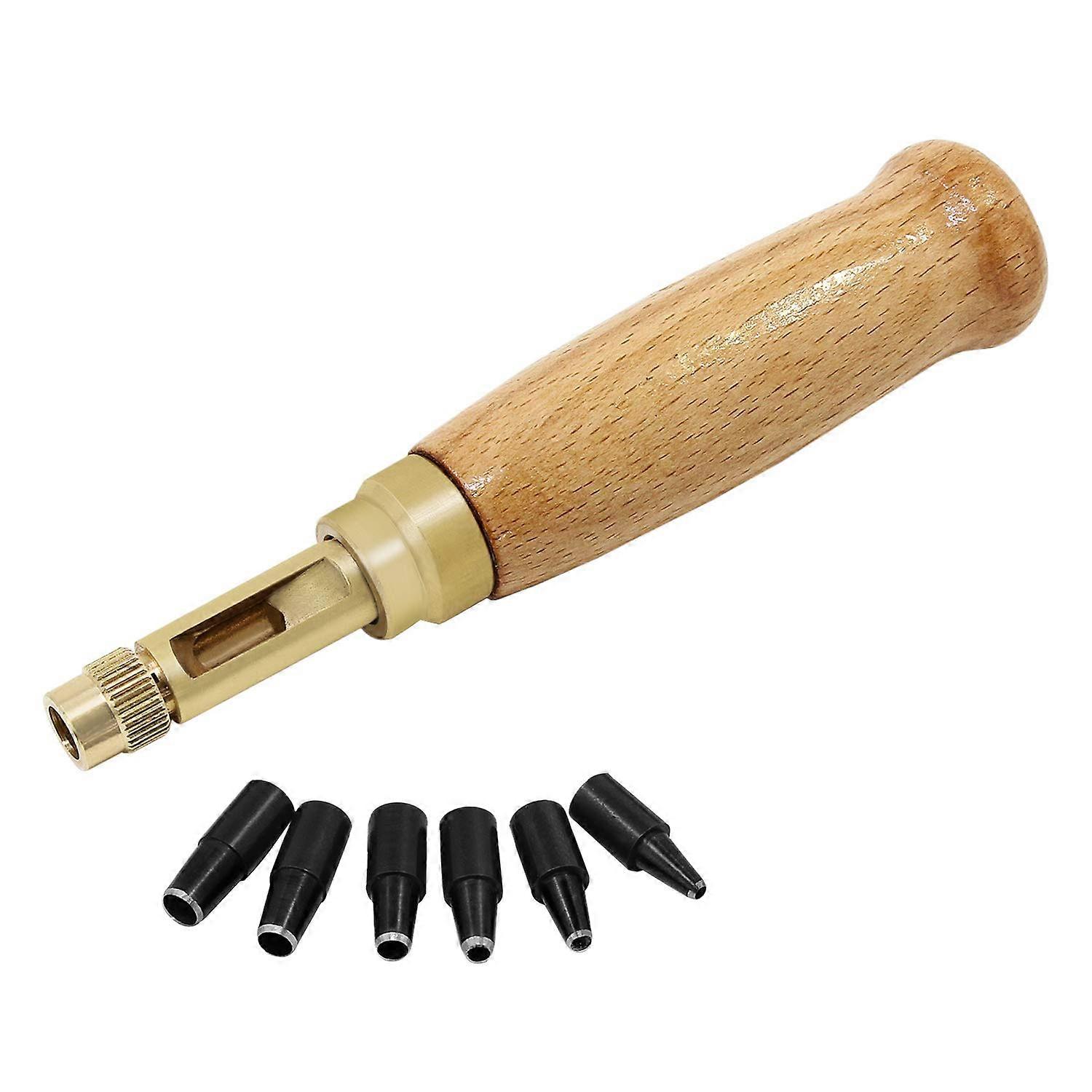 Screw punch for leather - 6 points - 1.5-4 mm - replaceable for sewing, leather, paper