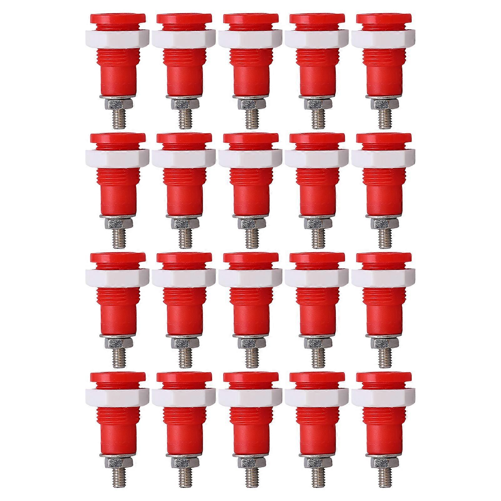 20Pcs Banana Socket 4mm Good Transmission Extensive Use Excellent Manufacture Electrical Connection AccessoriesRed