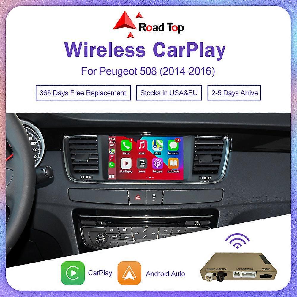 Wireless Carplay Retrofit Kit for Peugeot 508 2014-2016 7inch Screen Support Android Auto Mirror Link AirPlay Reverse View