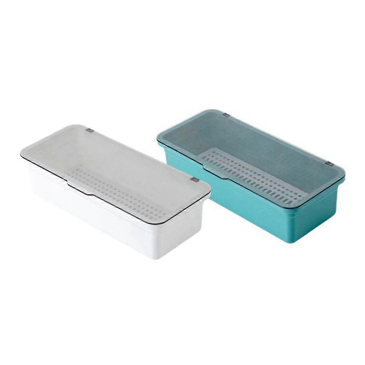 Drawer Organizer, Clear Vanity Desk Storage and Organizer, Make Up Holder with Lid for Bathroom Dis