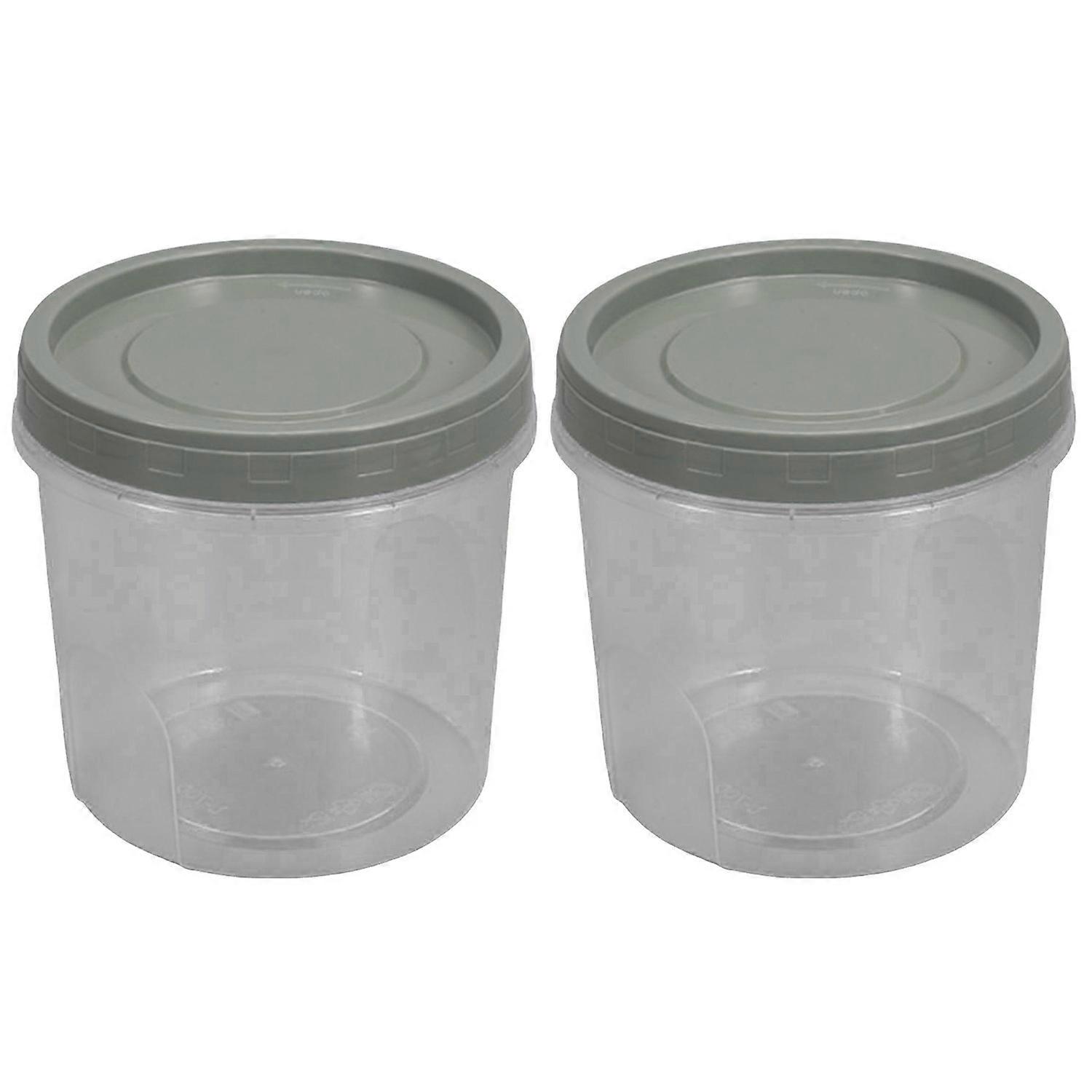 2Pcs Airtight Freezer Containers Set with Twist Top Lids 400/500/700ml BPA-Free Sealed Crisper Box