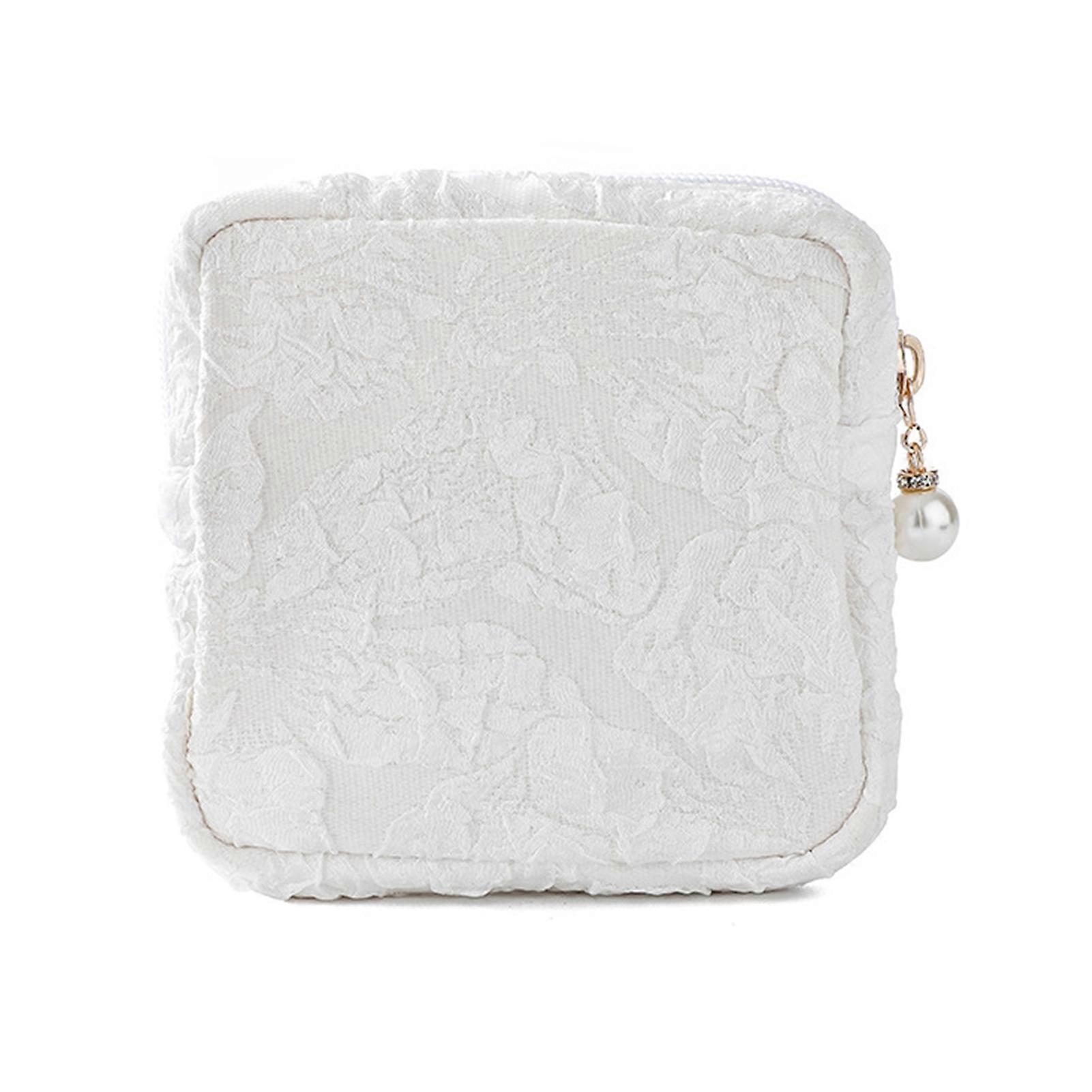 Napkin Storage Bag Large-capacity Portable Flower Texture Convenient Travel Essential Sanitary Napkin Lipstick Storage Bag