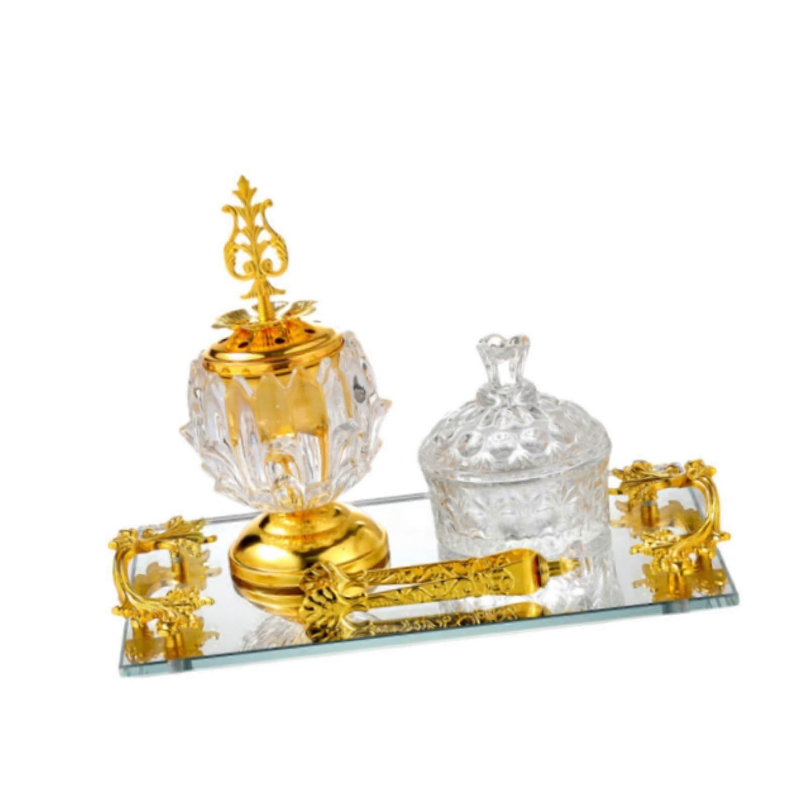 Glass Incense Burner Set Convenient Censer for Desktop Housewarming Gift SPA