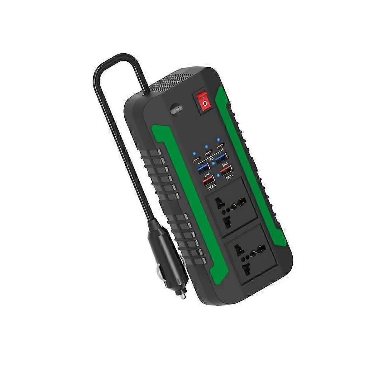 Auto-Wechselrichter 300 W 12 V 24 V 110 V 220 V Auto-Konverter Wechselrichter-Adapter Typ-c Usb Qc3.0 Ladegerät Fas