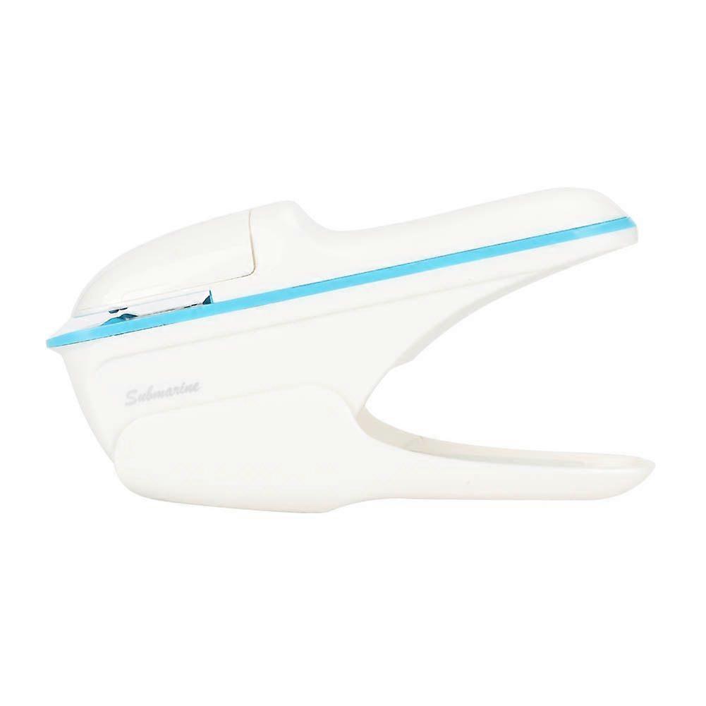 ABS No Staple Stapling Machine Book Paper StaplE Free Stapler Binding Hand Tool(White)
