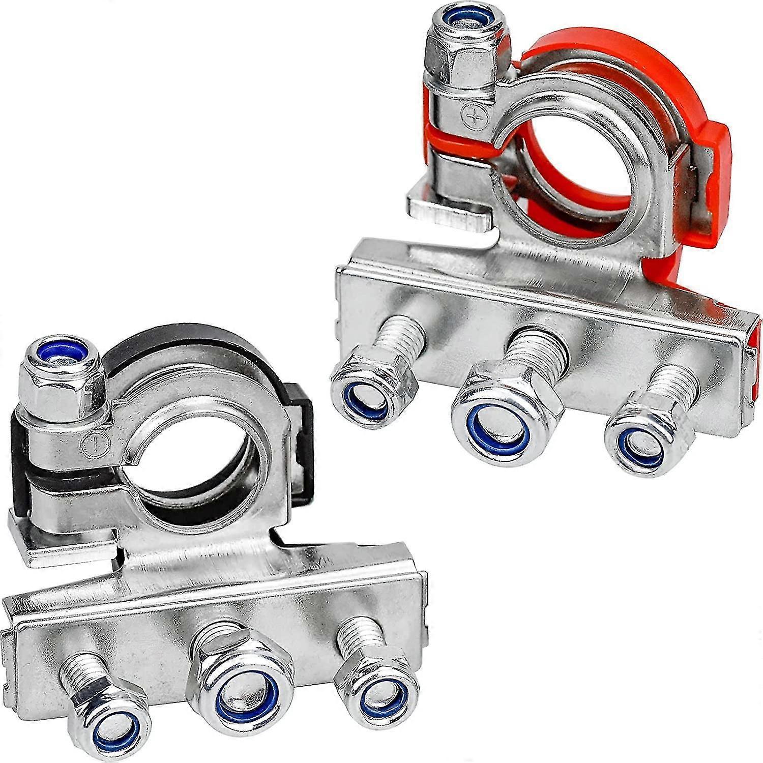 2 Pa Battery Terminal Contor, Leisure Battery Lug 6v 12v Positive Negative Contor For Car Tru Caravan - Bla And Red,6894
