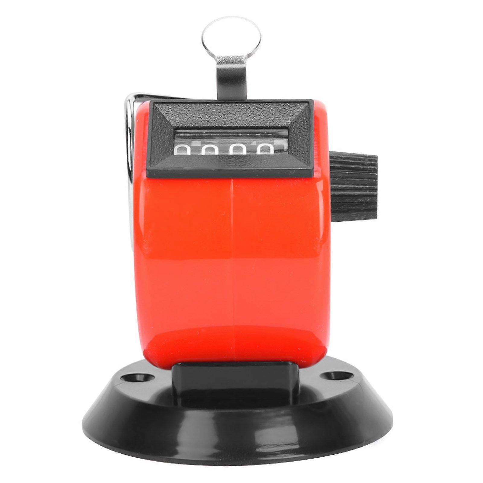 Hand Tally Counter 4-Digits ABS Plastic Shell Mechanical Handheld Counting Tool with Hook Base
