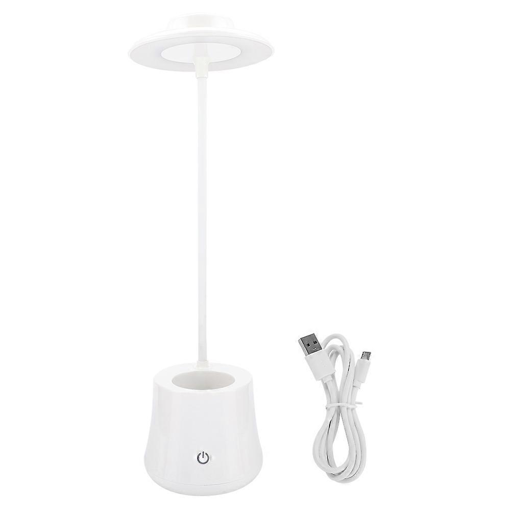 Eye-care LED Touch Sensor Desk Table Lamp Adjustable Light with Pen Holder (White)