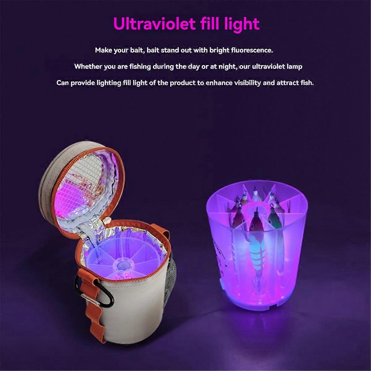 UV Jig Fill Light LED Akkumulator für Köder Meeresangeln Zubehör Licht Ladegerät Angelzubehör Grau