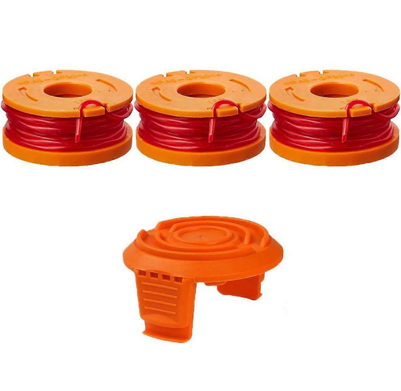 4-Pack WA0010 Replacement Trimmer Line Spool for Worx, 120ft .065"